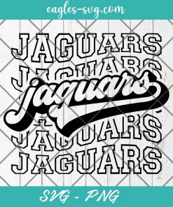 Jaguars Echo Svg, School Spirit Retro Svg, Mascot Pride, Jaguars Stacked Svg, Cut Files for Cricut & Silhouette, Png, Custom