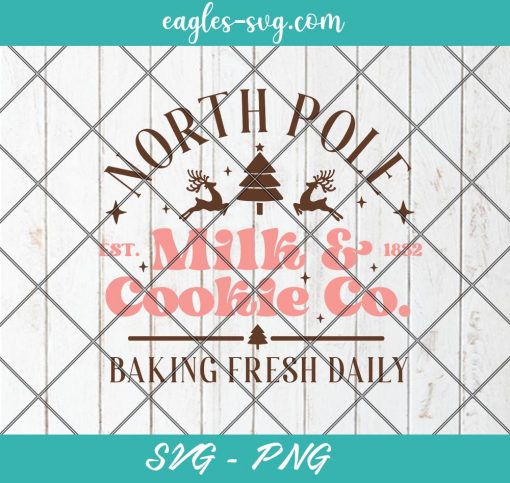 North Pole Milk Cookie Co Svg, Funny Christmas Svg, Holiday Svg, Christmas Shirt Svg, Png