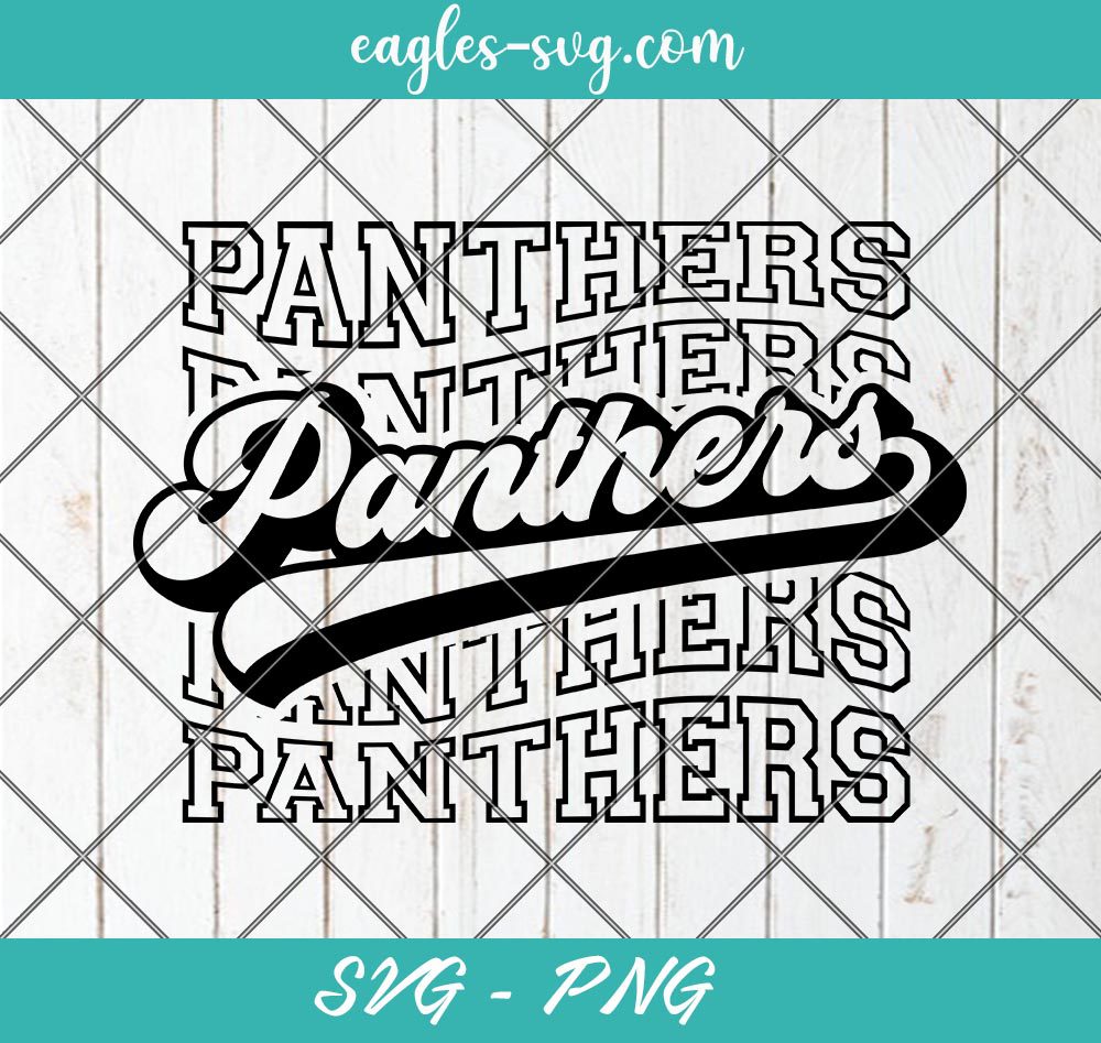 Panthers Echo Svg, Panthers Spirit Retro Svg, Mascot Pride, Panthers Stacked Svg, Cut Files for Cricut & Silhouette, Png, Custom