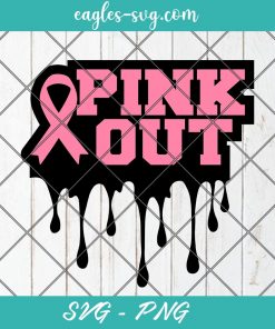 Pink Out Drip Breast Cancer SVG, In October We Wear Pink Svg, Halloween Cancer Svg File For Cricut, Png