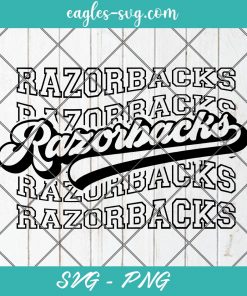 Razorbacks Echo Svg, School Spirit Retro Svg, Mascot Pride, Razorbacks Stacked Svg, Cut Files for Cricut & Silhouette, Png, Custom