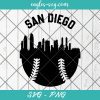 San Diego Baseball Skyline Svg, Padres Citycap Svg, Cut Files for Cricut & Silhouette, Png