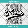 Tigers Echo Svg, School Spirit Retro Svg, Mascot Pride, Tigers Stacked Svg, Cut Files for Cricut & Silhouette, Png, Custom