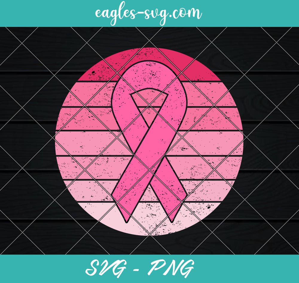 Vintage Pink Ribbon Breast Cancer Awareness Costume Retro Svg, Wear Pink Svg, PNG, Cricut, Clip Art