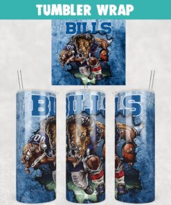Buffalo Bills Mascot Art Tumbler Wrap PNG