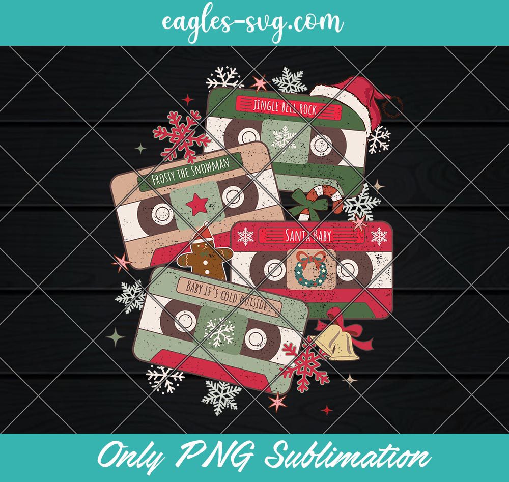 Christmas Music Cassette Tapes PNG Retro Christmas PNG Christmas Shirt Design