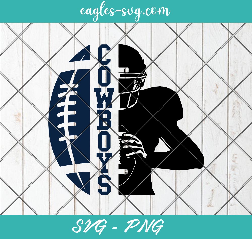 Cowboys football half player SVG PNG Cricut ClipArt, Cowboys team SVG, Dallas Cowboys Football SVG, Cut file