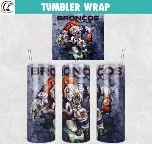 Denver Broncos Mascot Art Tumbler Wrap