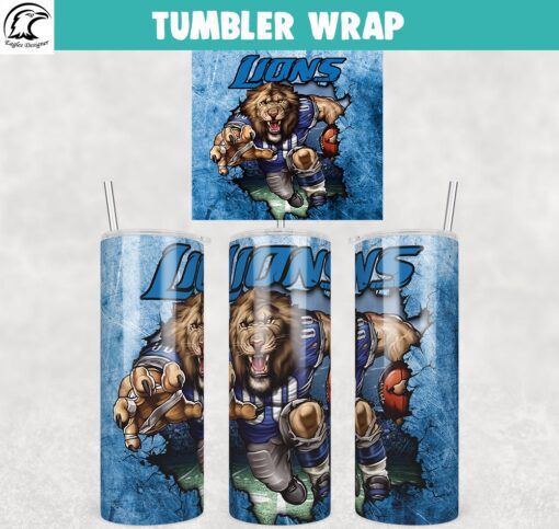 Detroit Lions Mascot Art Tumbler Wrap