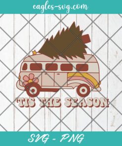 Groovy Christmas Hippie Bus SVG PNG
