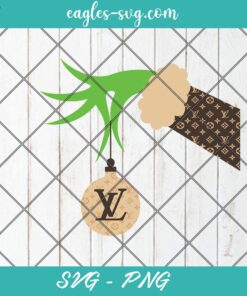 Grinch Hands Holding LV Louis Vuitton Ornament SVG Download