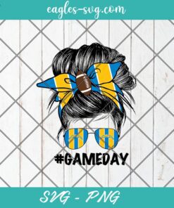 Los Angeles Chargers Mom SVG PNG, Los Angeles Chargers Gameday Messy Bun SVG PNG Cricut Cameo Sublimation Files