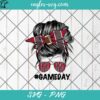 Tampa Bay Buccaneers Mom SVG PNG, Tampa Bay Buccaneers Gameday Messy Bun SVG PNG Cricut Cameo Sublimation Files