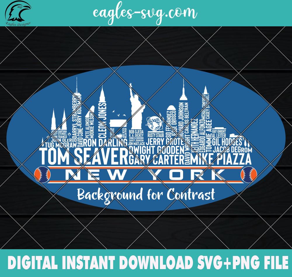 New York Mets Team All Time Legends Graphic Skyline SVG PNG Files Cricut Sublimation Digital Download, New York City Skyline Baseball design SVG PNG
