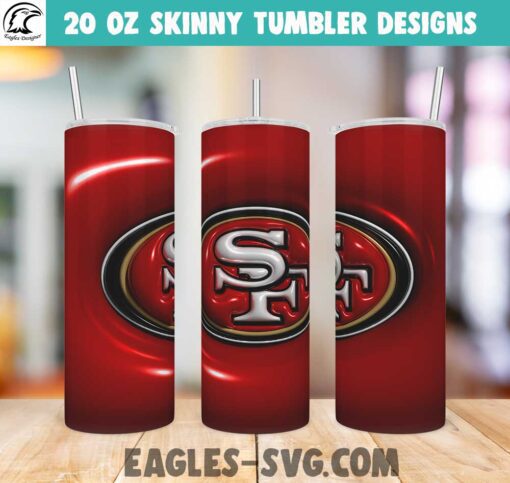 Puffy san francisco 49ers logo Tumbler Wrap Design for 20 oz, 3d Inflated Tumbler Design, PNG files