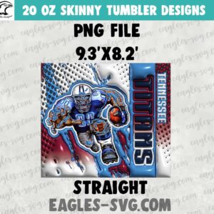 Puffy tennessee titans mascot Tumbler Wrap Design for 20 oz, 3d Inflated Tumbler Design, PNG files - Image 2