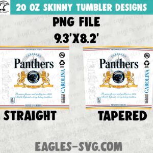 Carolina Panthers Modelo Beer Tumbler Wrap PNG, Carolina Panthers Tumbler Designs for 20oz - Image 2