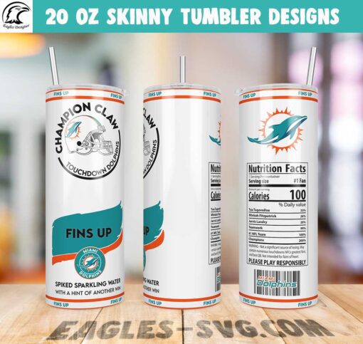 Champion Claw Miami Dolphins Tumbler Wrap PNG