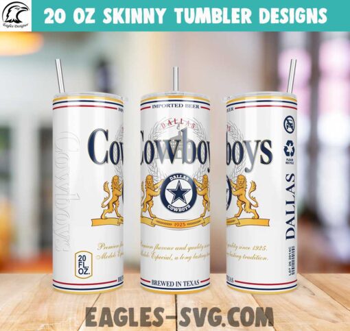 Dallas Cowboys Modelo Beer Tumbler Wrap PNG, Dallas Cowboys Tumbler Designs, Tumbler Design for 20oz
