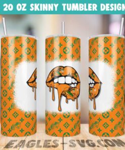 Florida A&M Rattlers LV Lips Glitter Tumbler Wrap PNG