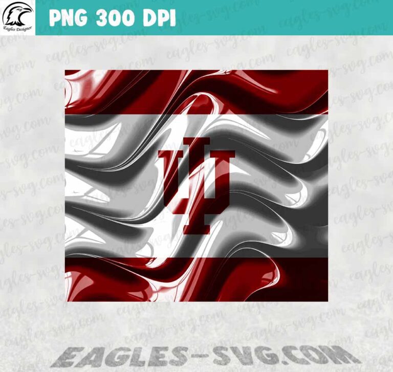 Indiana Hoosiers Wave Tumbler Wrap PNG