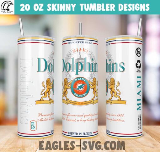 Miami Dolphins Modelo Beer Tumbler Wrap PNG