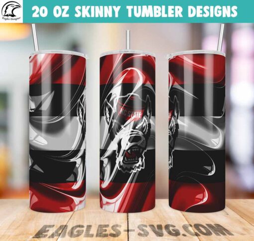 NC State Wolfpack Wave Tumbler Wrap PNG