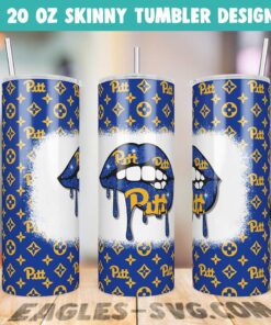 Pittsburgh Panthers LV Lips Glitter Tumbler Wrap PNG