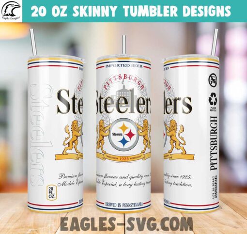 Pittsburgh Steelers Modelo Beer Tumbler Wrap PNG