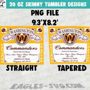 Washington Commanders Budweiser Tumbler Wrap PNG, Washington Commanders Tumbler Designs for 20oz - Image 2