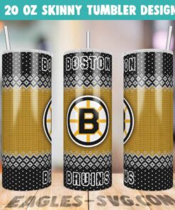 Boston Bruins Ugly Sweater Tumbler Wrap PNG