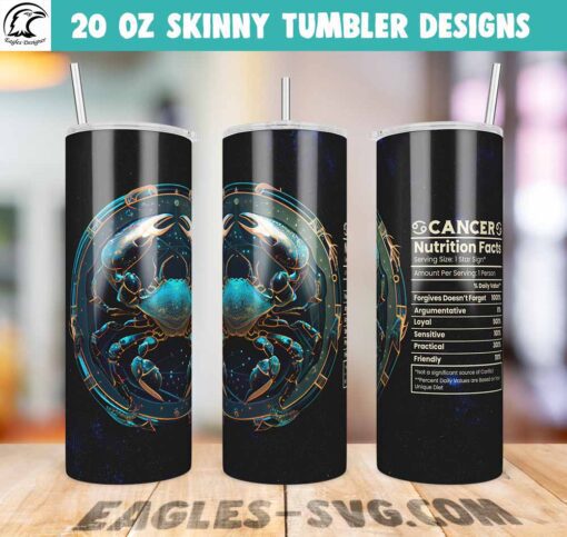 Cancer Nutrition Facts Tumbler Wrap PNG