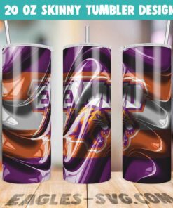 Edward Waters Tigers Wave Tumbler Wrap PNG Design