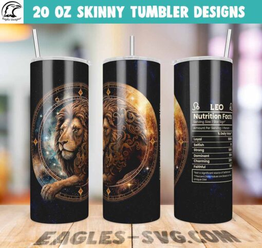 Leo Nutrition Facts Tumbler Wrap PNG