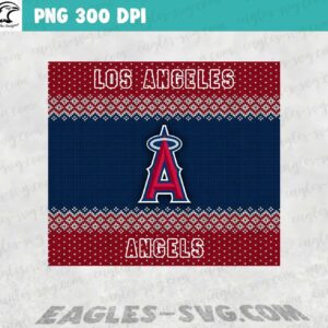 Los Angeles Angels Ugly Sweater Tumbler Wrap PNG, Christmas Los Angeles Angels Designs - Image 2