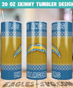 Los Angeles Chargers Ugly Sweater Tumbler Wrap PNG