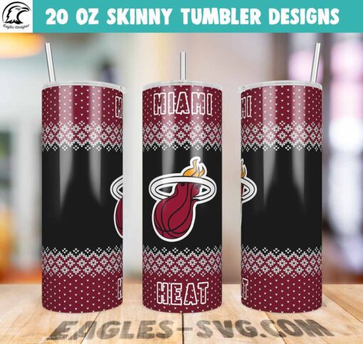 Miami Heat Ugly Sweater Tumbler Wrap PNG