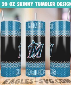 Miami Marlins Ugly Sweater Tumbler Wrap PNG