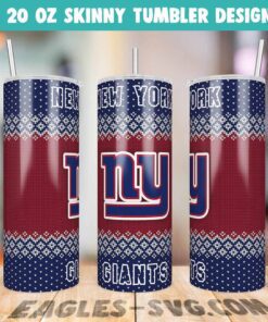 New York Giants Ugly Sweater Tumbler Wrap PNG