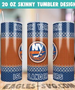 New York Islanders Ugly Sweater Tumbler Wrap PNG