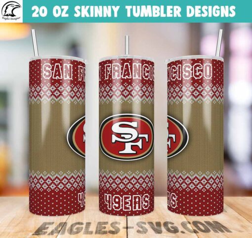 San Francisco 49ers Ugly Sweater Tumbler Wrap PNG