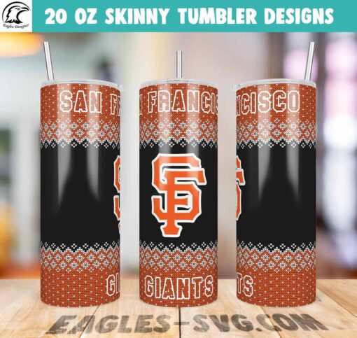 San Francisco Giants Ugly Sweater Tumbler Wrap PNG