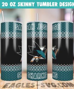 San Jose Sharks Ugly Sweater Tumbler Wrap PNG, Christmas San Jose Sharks Designs