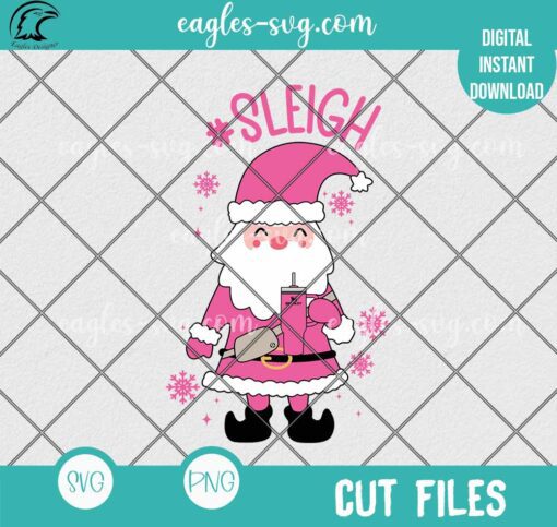 Sleigh Bougie Santa SVG PNG Cut Files, Christmas Stanley Tumbler Inspired Belt Bag
