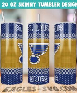 St Louis Blues Ugly Sweater Tumbler Wrap PNG