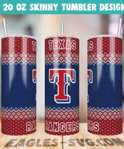 Texas Rangers Ugly Sweater Tumbler Wrap PNG