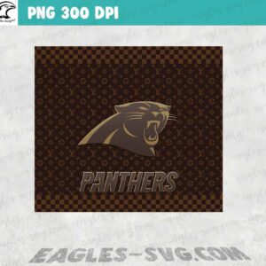 Carolina Panthers Louis Vuitton Tumbler Wrap PNG Design, Carolina Panthers 20oz Skinny Tumbler Designs - Image 2