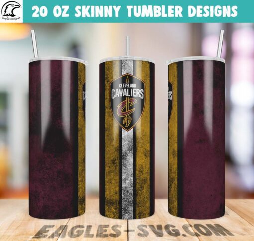 Cleveland Cavaliers Grunge Tumbler Wrap PNG