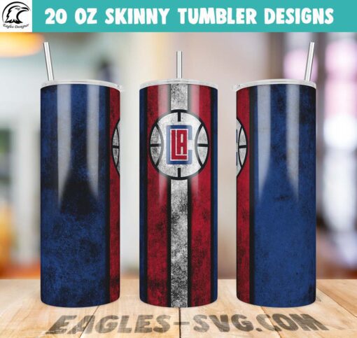 Los Angeles Clippers Grunge Tumbler Wrap PNG