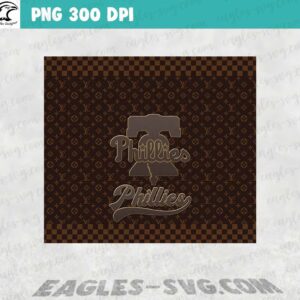 Philadelphia Phillies Louis Vuitton Tumbler Wrap PNG Design, Philadelphia Phillies 20oz Skinny Tumbler Designs - Image 2